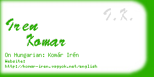 iren komar business card